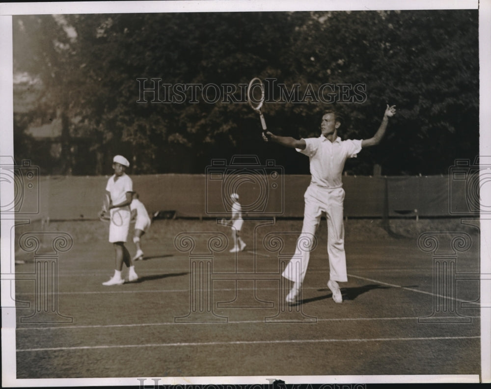1935 Press Photo Guy Cheng, William Reese, National Doubles Tourn, Massachusetts - Historic Images
