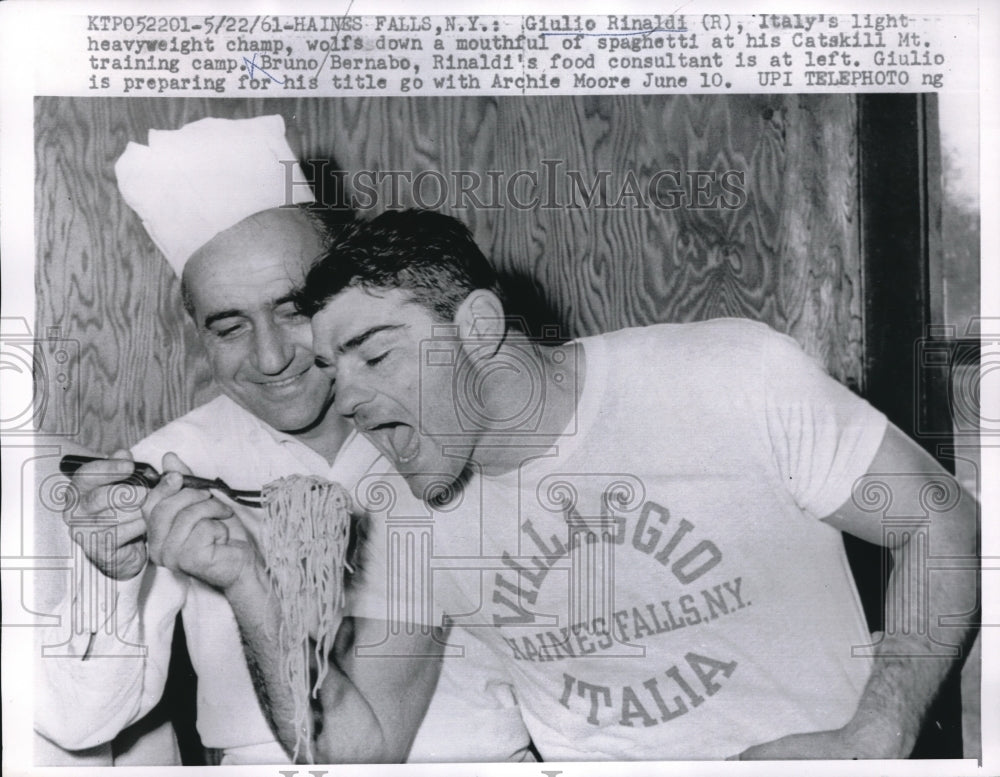 1961 Press Photo Giulio Rinaldi, Italy&#39;s Light Heavyweight Champ - nes10363 - Historic Images