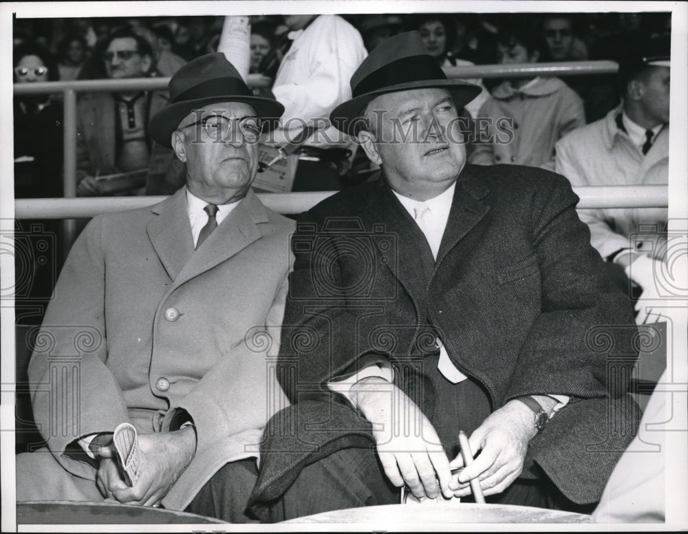 1961 Press Photo Former American League Pres Will Harridge w/ Joe Cronin - Historic Images