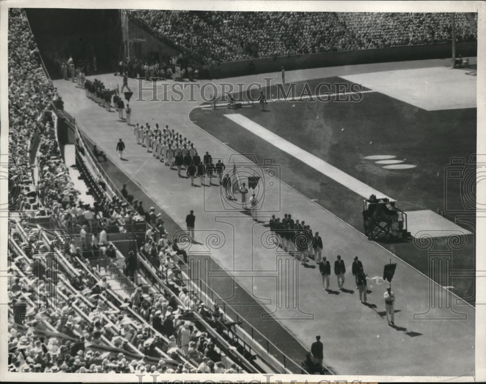 1932 Press Photo Parade of Nations at 10th Olympiad in Los Angeles - nes10413 - Historic Images