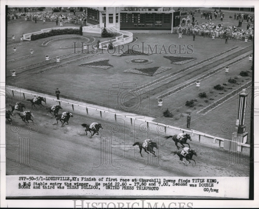 1954 Press Photo Title King Wins First Race at Churchill Downs, Kentucky - Historic Images