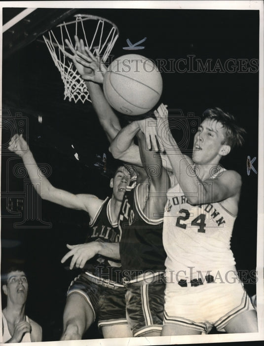 1965 Press Photo Illinois College Basketball Player Don Freeman during game - Historic Images