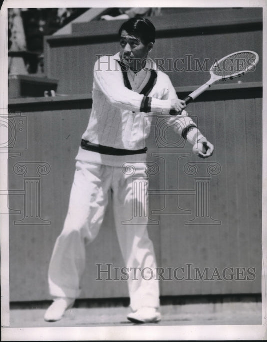 1937 Press Photo Fumitero Nakano debuts as Japan's Davis Cup Team member - Historic Images