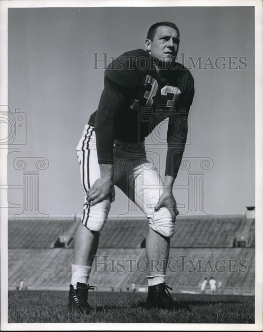 1954 Press Photo Glenn Bestor, fullback for the University of Wisconsin Badger. - Historic Images