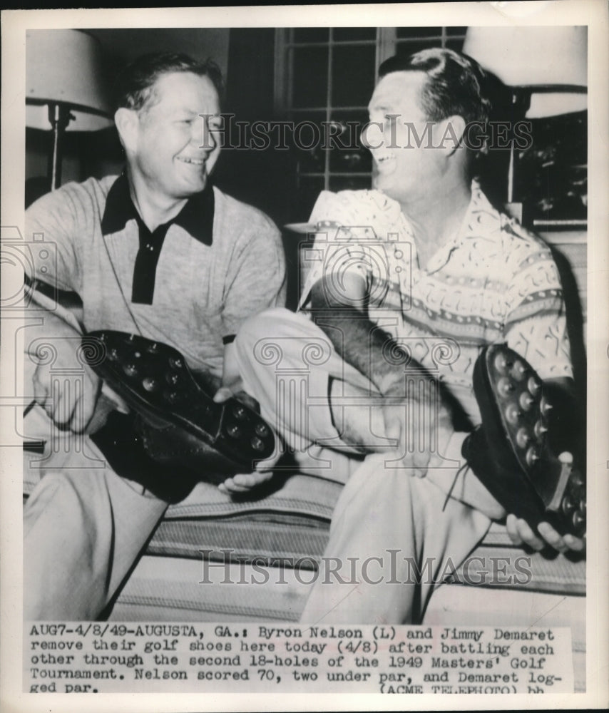 1949 Press Photo Byron and Jimmy after battling each other. - Historic Images