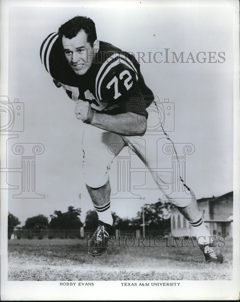 1965 Press Photo Bobby Evans of Texas A&amp;M University. He plays defense - Historic Images