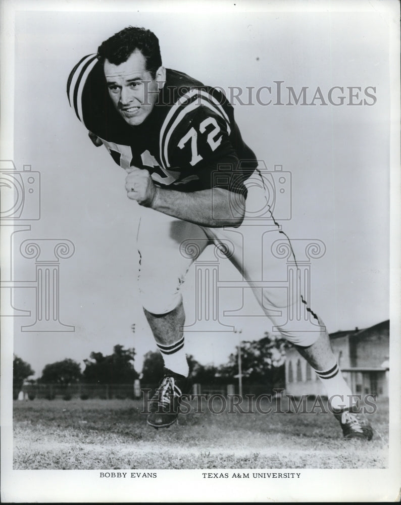 1965 Press Photo Bobby Evans of Texas A&M University. He plays defense - Historic Images