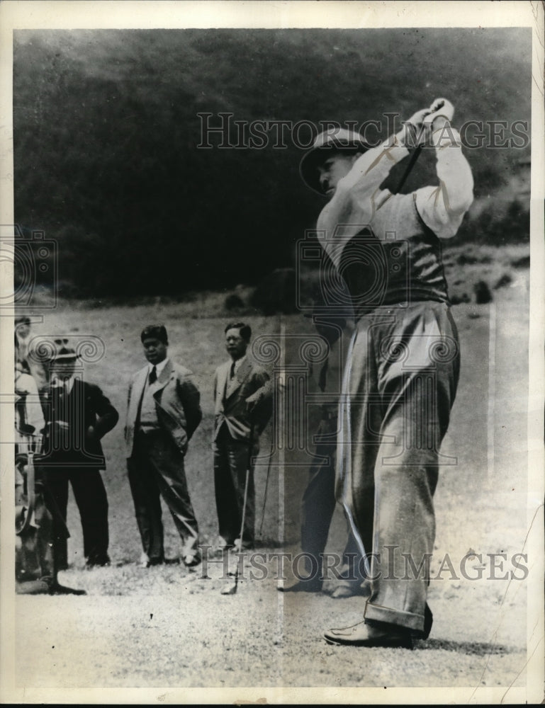 1937 Press Photo Premier Konoye Of Japan Enjoys Round At Sangokuhara Golf Club - Historic Images