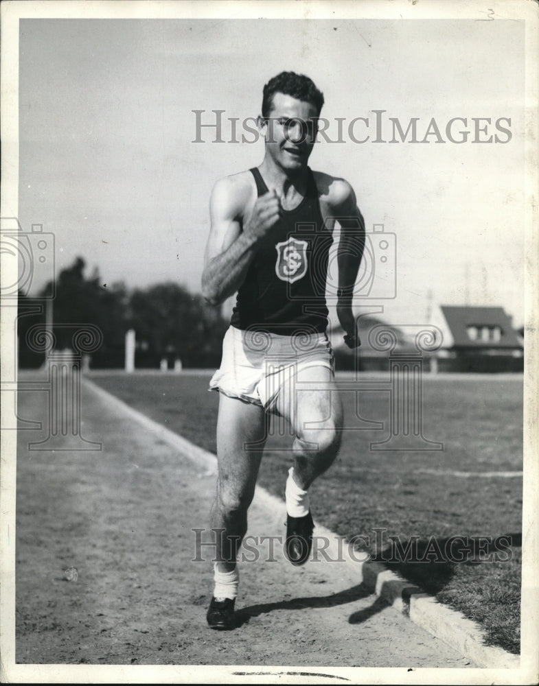 1937 Press Photo Adrian Talley, Sprints, University of Southern California - Historic Images