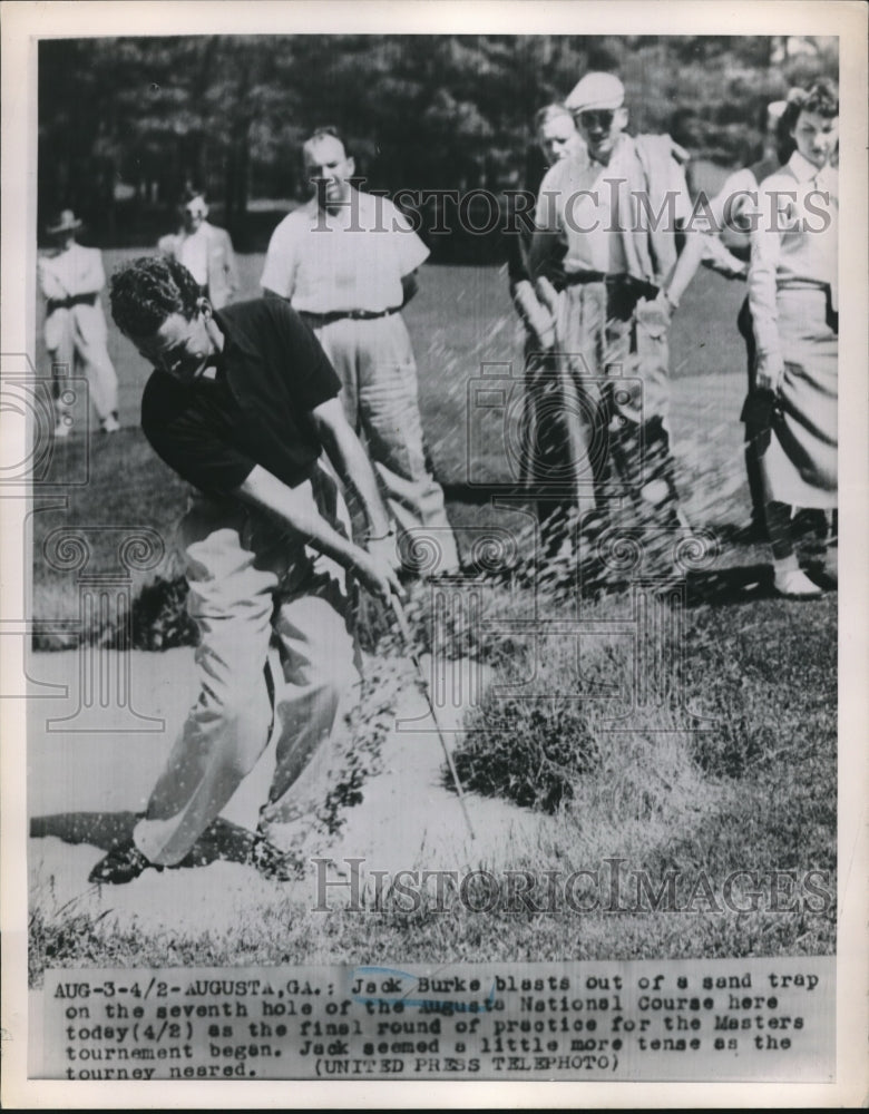 1952 Press Photo Augusta, Ga Jack Burke in sand trap at Natl Course - nes11245 - Historic Images