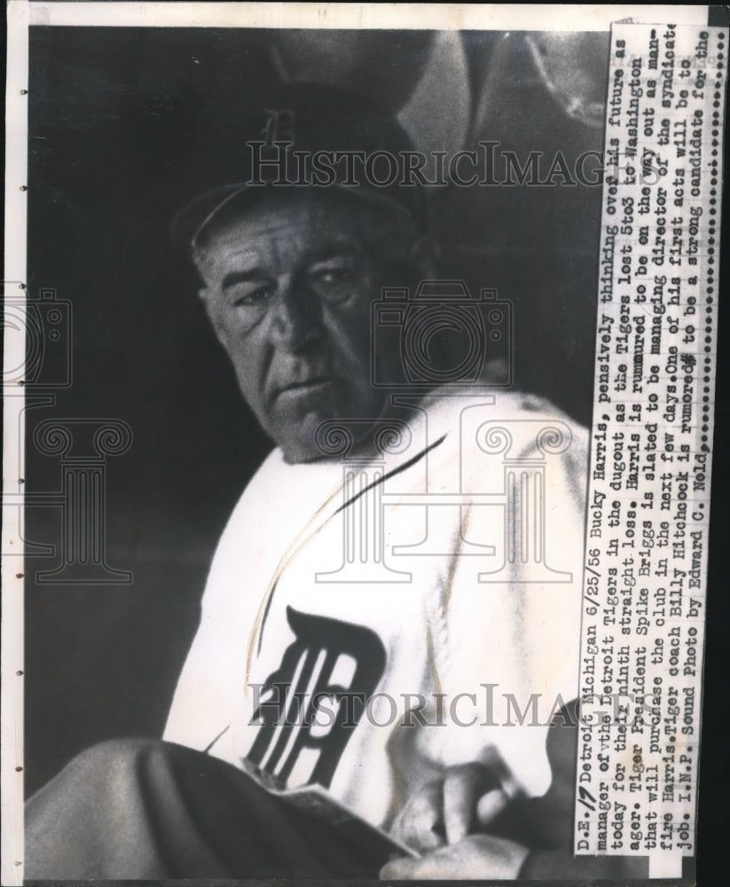 1956 Press Photo Bucky Harris manager of the Detroit tigers. - nes11278 - Historic Images