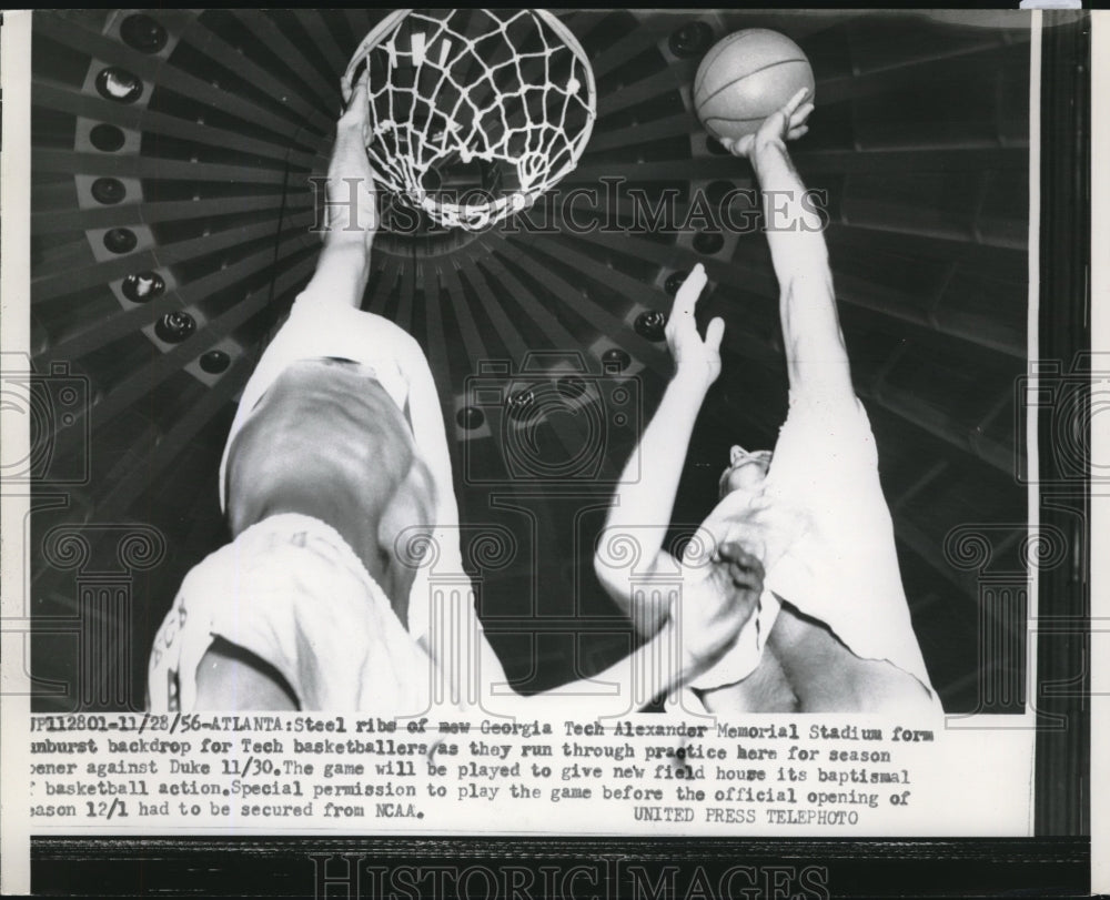 1956 Press Photo Atlanta, Ga Duke vs Ga Tech at basketball - nes11383 - Historic Images