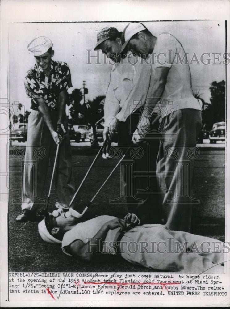 1953 Press Photo Lonnie Hansman, Gerald Porch, Bobby Bauer - nes11499 - Historic Images