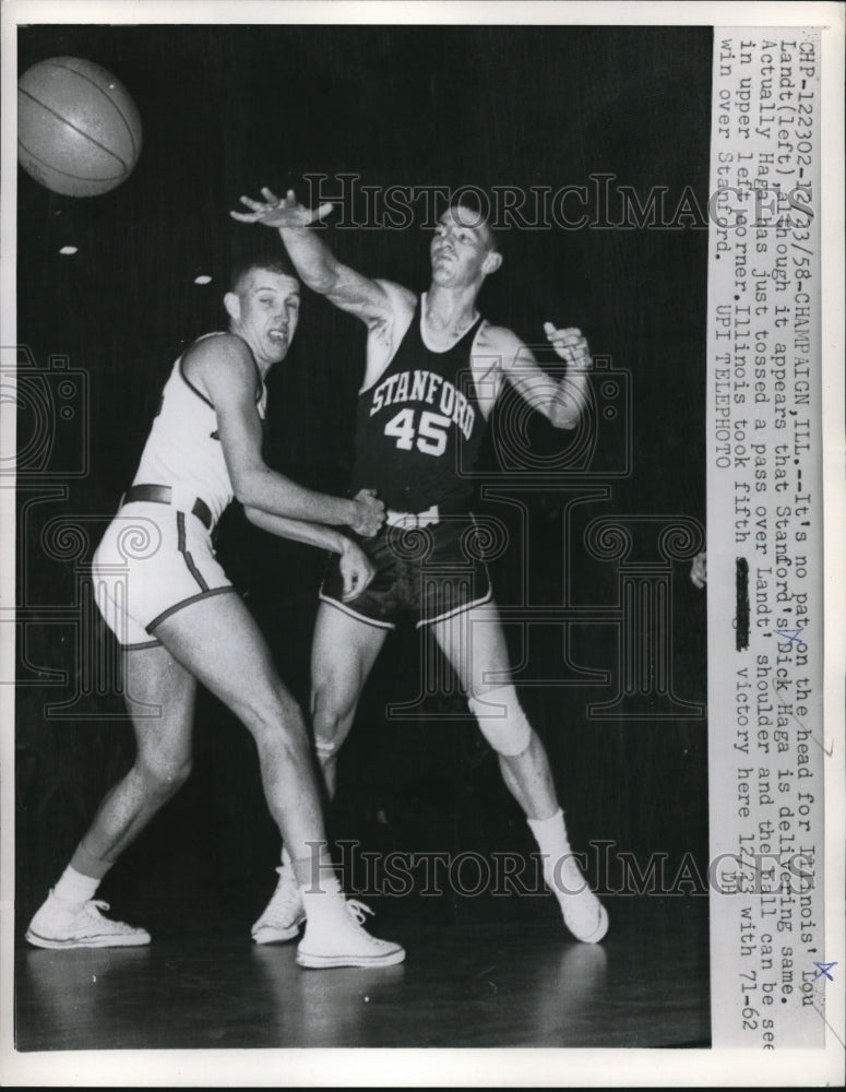 1958 Press Photo Lou Landt and Dick Haga. - nes11511 - Historic Images