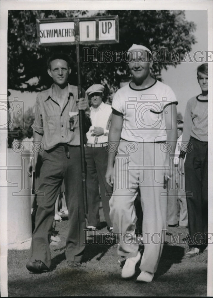 1939 Press Photo Don Shumacher at Texas Amateur Golf Champion & Johnny Goodman - Historic Images