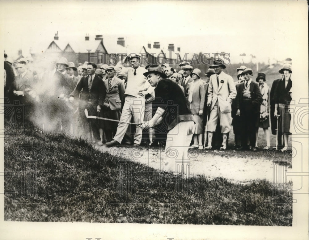 1928 Press Photo JA Stout Bunkers On 10th Hole - Historic Images