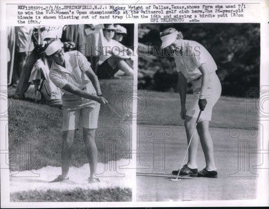 1961 Press Photo Mickey Wright during the U.S Women's open championship. - Historic Images