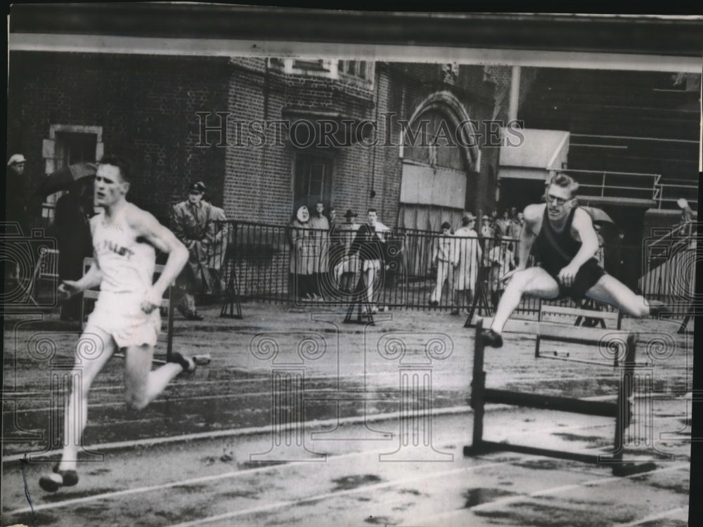 1952 Press Photo Edward H. White and Albin Rauch, clearing hurdles. - nes11747 - Historic Images