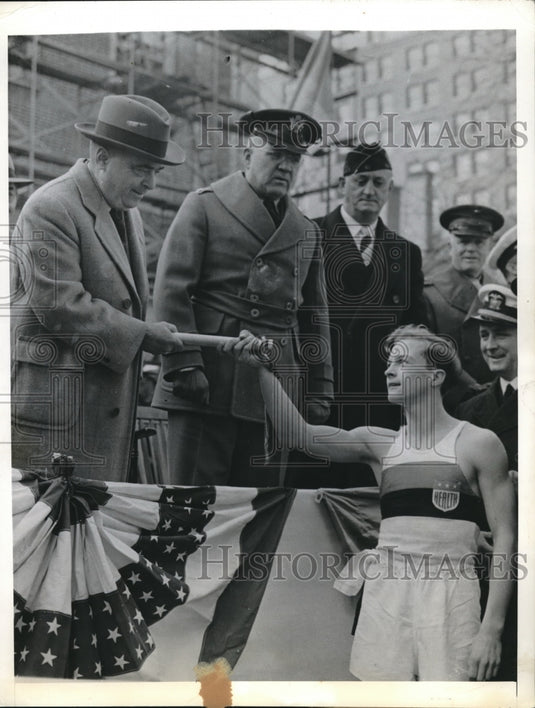 1941 Press Photo Phila.Pa Rbt Field, Mayor Bernard Samuel, Col J King, R Murphy - Historic Images