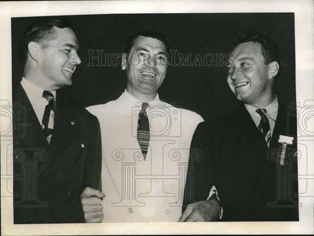 1941 Press Photo Joseph Triner Jack Dempsey Mayor Richard Reynolds - nes11963 - Historic Images