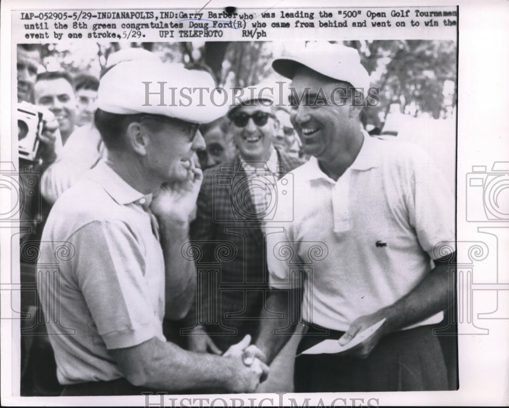 1960 Press Photo Indianapolis, Ind Garry Barber & Doug Ford at 00 Open golf - Historic Images