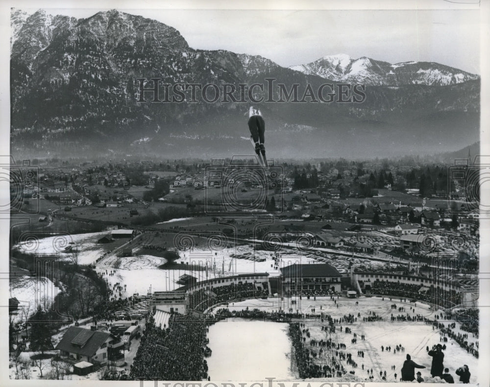 1960 Press Photo Germany, Joze Slibar, Yugo ski jumper at meet - nes12207 - Historic Images