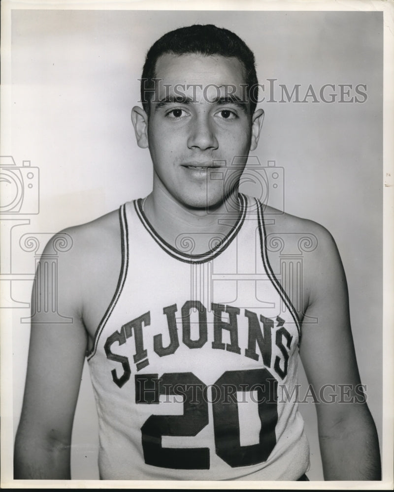 1955 Press Photo St. John&#39;s basketball team captain Marty Satalino - nes12317 - Historic Images