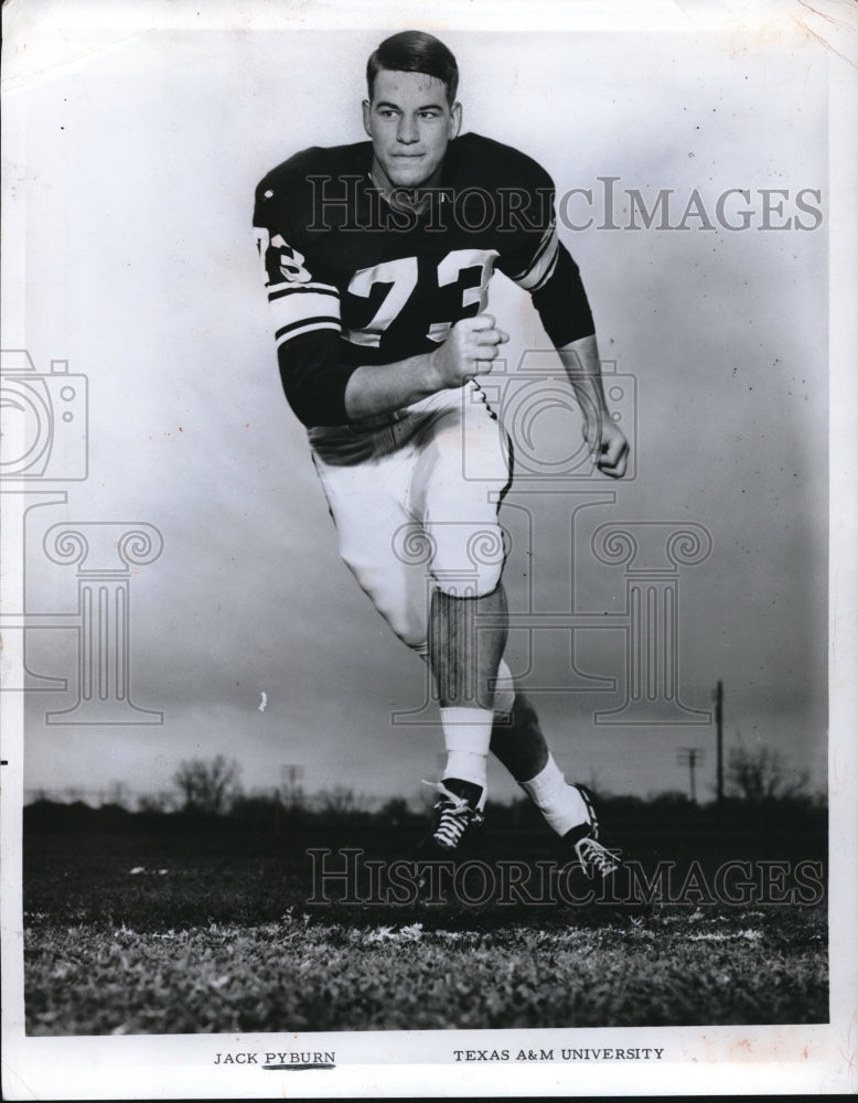 1966 Press Photo Jacky Pyburn, a football player from Texas A&M University. - Historic Images
