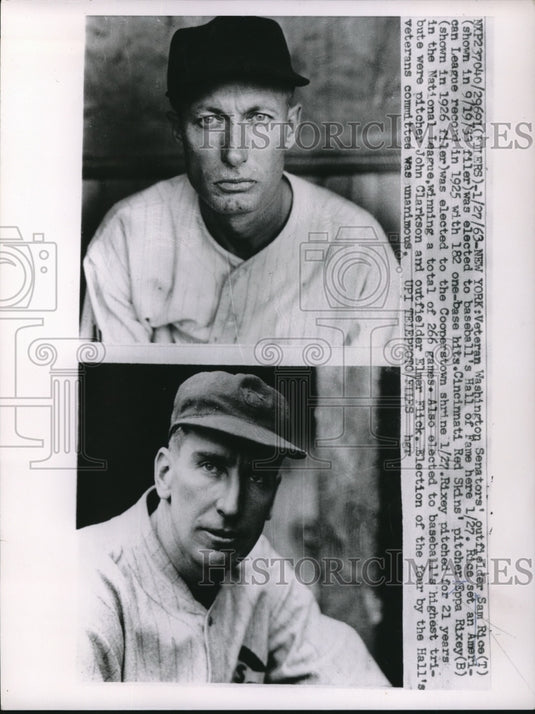 1963 Press Photo Sam Rice elected to baseball's Hall of Fame. - nes12384 - Historic Images
