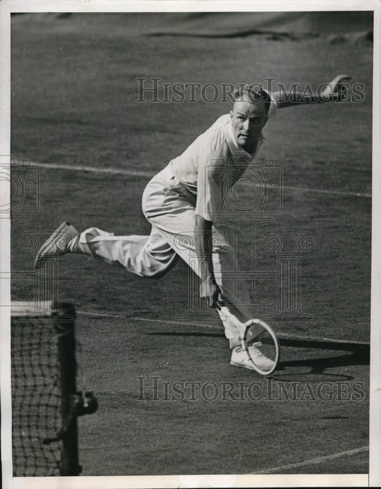 1938 Press Photo Gene Mako during Men's National Single Tennis Championship - Historic Images