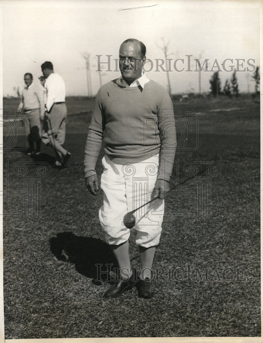 1930 Press Photo George Lamade of New York Enjoying Golf in West Palm Beach, FL - Historic Images