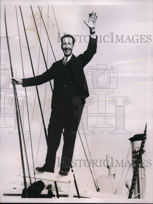 1935 Press Photo Willie MacFarland golfer leaves for Bahamas British Colonial - Historic Images