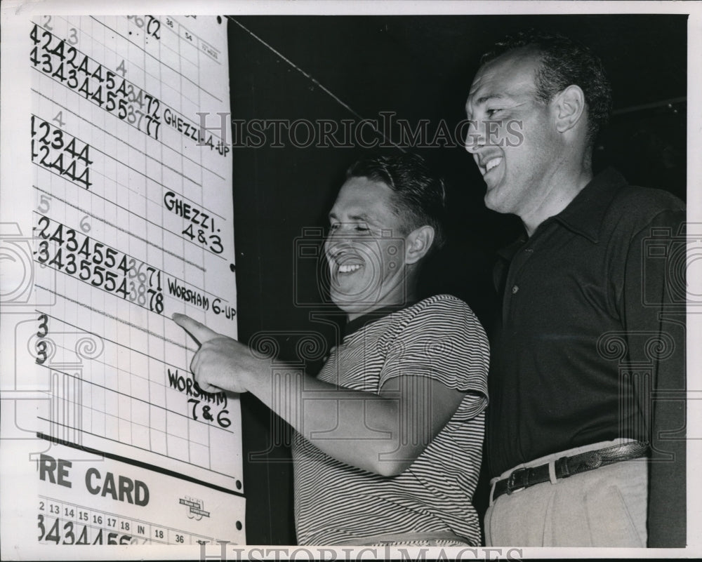 1947 Press Photo Lew Worsham and Vic Chezzi. - nes13288 - Historic Images