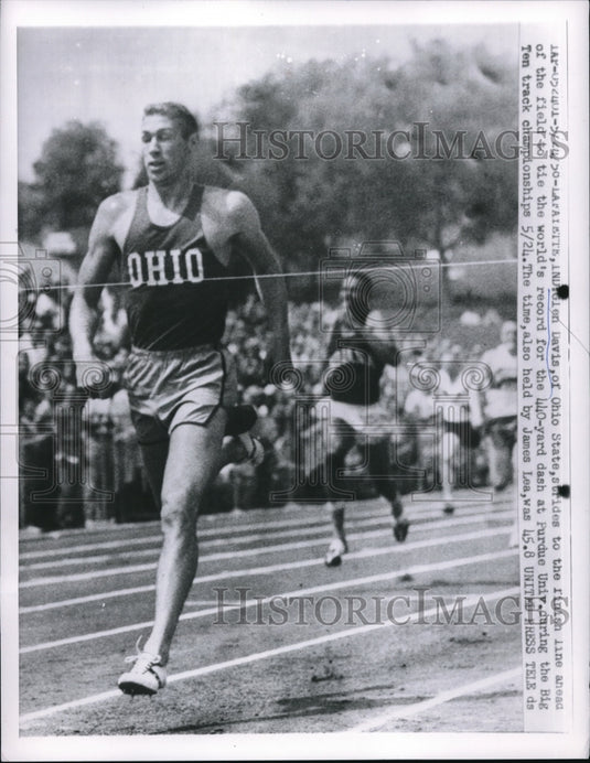 1958 Press Photo Glen Davis 440 Yard Dash At Purdue - nes13549 - Historic Images