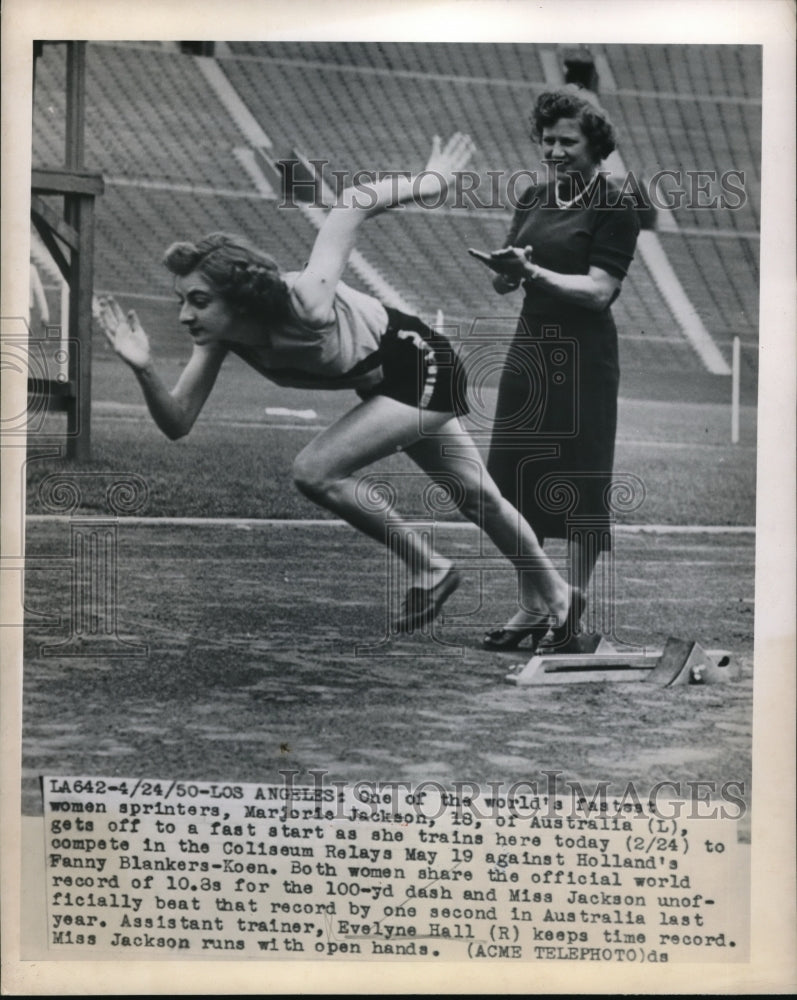 1950 Press Photo Fastest Woman Sprinter Marjorie Jackson - nes13803 - Historic Images