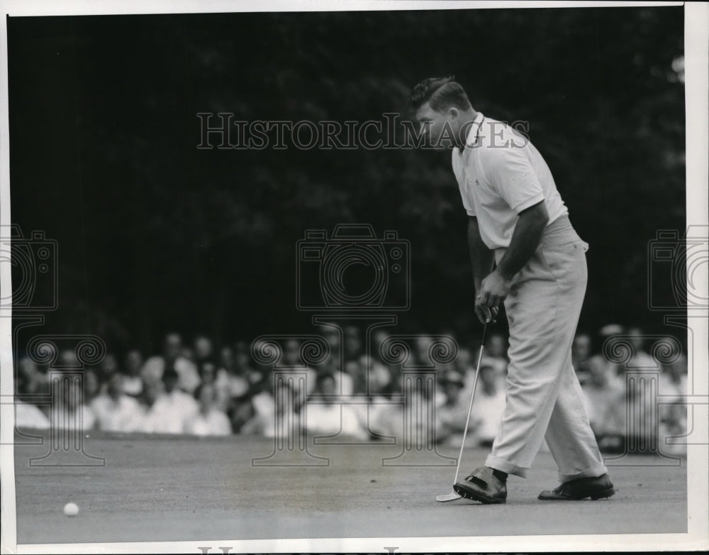 1957 Press Photo Niles IL Mike Souchak of Grossinger NY one of leaders in Men&#39;s - Historic Images