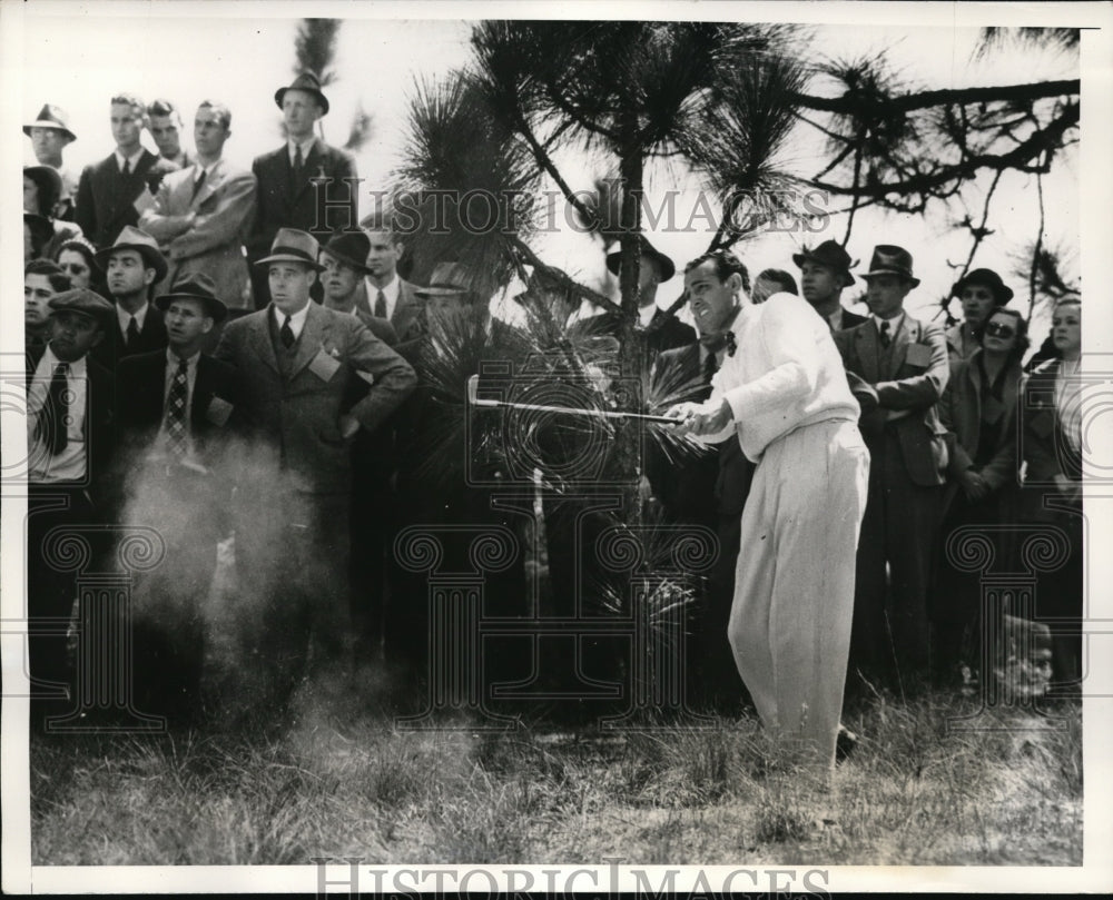 1938 Press Photo Victor Ghezzi of Deal NJ playing at the North South Title in - Historic Images