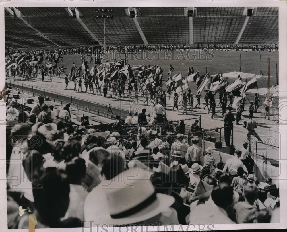 1936 Press Photo California&#39;s youngster Olympics at the Los Angeles Coliseum - Historic Images