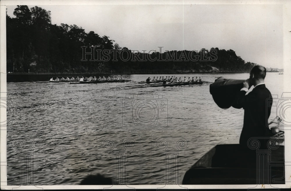 1931 Press Photo Navy crew at 1st fall workout at Naval Academy - nes14062 - Historic Images
