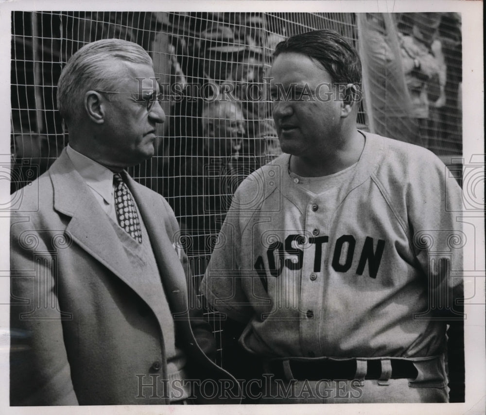 1947 Press Photo William Harridge President American League Joe Cronon Red Sox - Historic Images