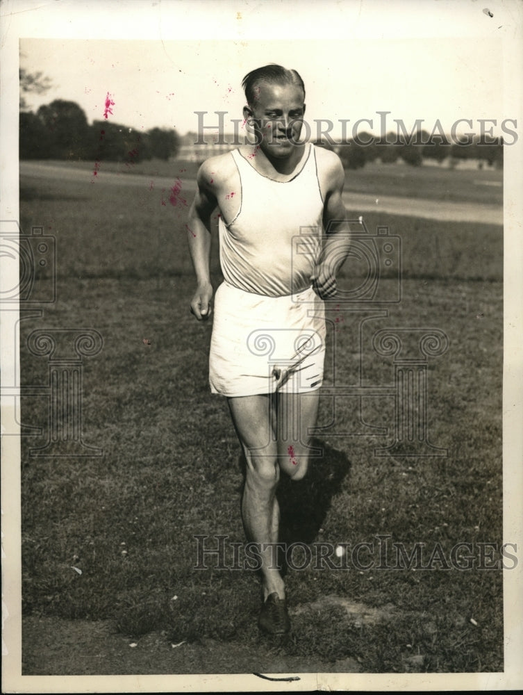 1935 Press Photo Princeton, NJ Henry Nielsen, Danish runner in 3,000 meter - Historic Images