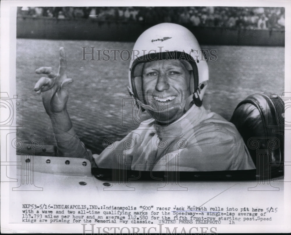 1955 Press Photo Jack McGrath at Indianapolis qualifier - nes15637 - Historic Images