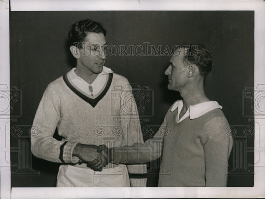 1937 Press Photo Leonard Hartman & Charles Frink for Natl Indor Singles tennis i - Historic Images
