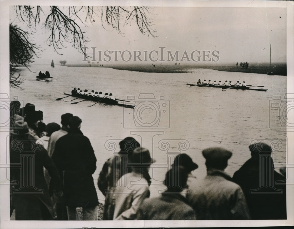 1937 Press Photo Oxford womens crew vs Cambridge on the river - nes16627 - Historic Images