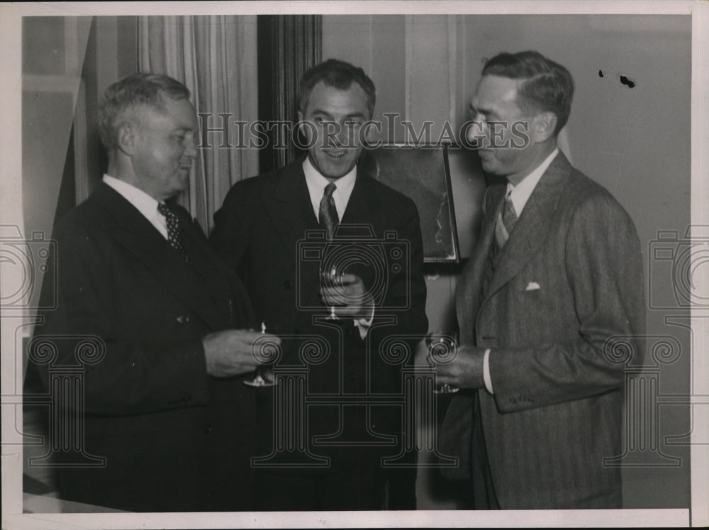 1936 Press Photo St Louis Cards pres Sam Breadon &amp; Wm Wrigley pres of Cubs - Historic Images