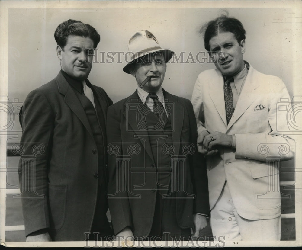 1934 Press Photo Geo Melinkovich Notre Dame FB, Joe Jacobs & Dr DF OConnor - Historic Images
