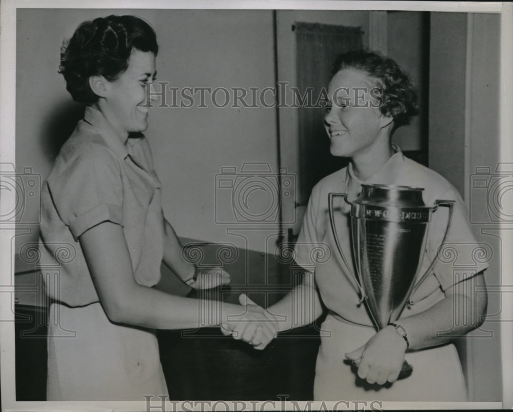 1938 Press Photo Chicago Holfer Patty Berg, Marion Miley Butterfield CC Derby - Historic Images