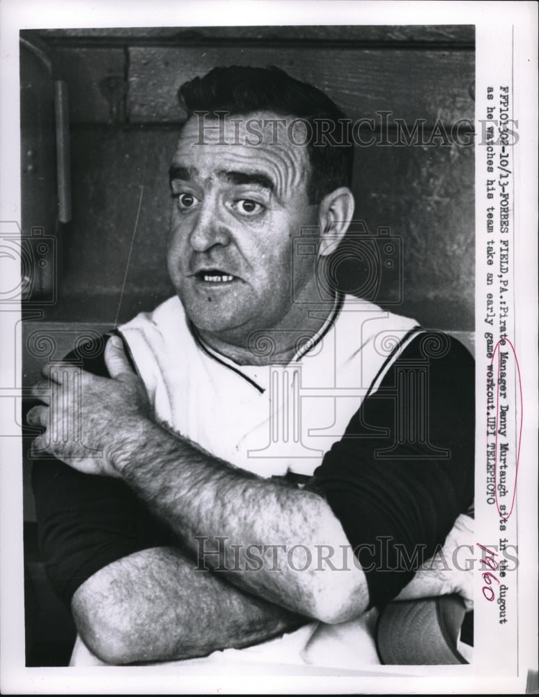 1960 Press Photo Pirate manager Denny Murtaugh at a workout - nes17487 - Historic Images