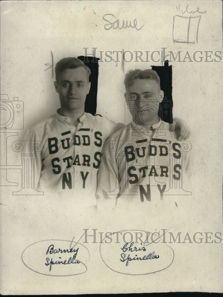 1922 Press Photo Barney & Chris Spinella of Budds Stars NY - nes17743 - Historic Images