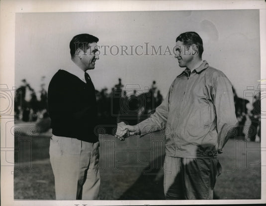 1936 Press Photo Willie Goggin & Horton Smith at Pinehurst PGA tourney in NC - Historic Images